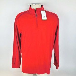 Tasc Bamboo Long Sleeve Mens Quarter Zip Pullover Large Golf NWT Lighweight